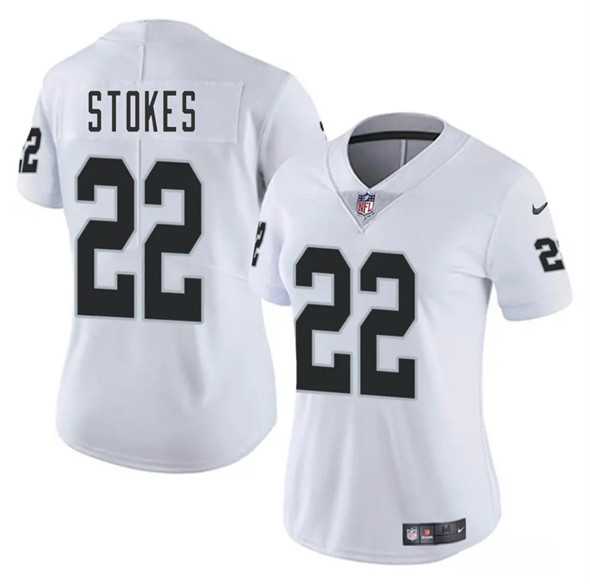 Womens Las Vegas Raiders #22 Eric Stokes White 2025 Vapor Stitched Jersey Dzhi